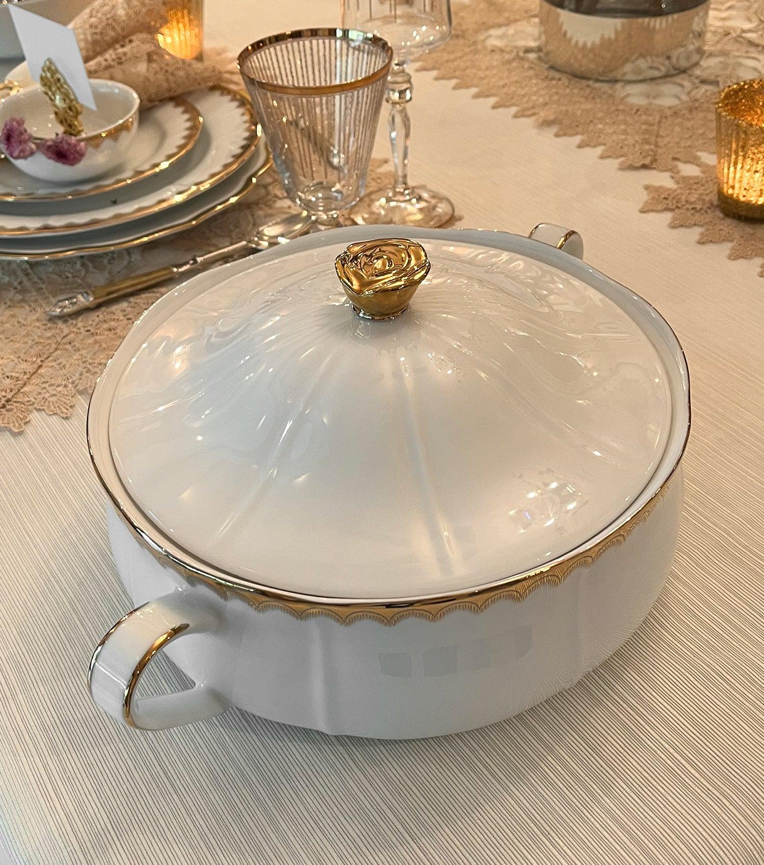 Gilded Dinner Set of 22 - Elvy Lifestyle