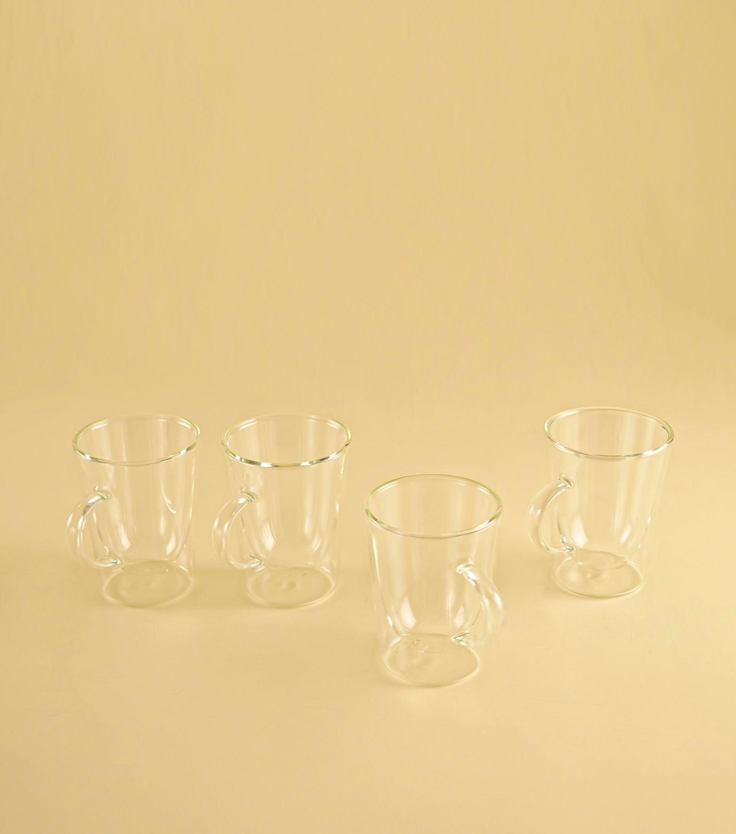 Double walled coffee mugs S/4 - Elvy Lifestyle