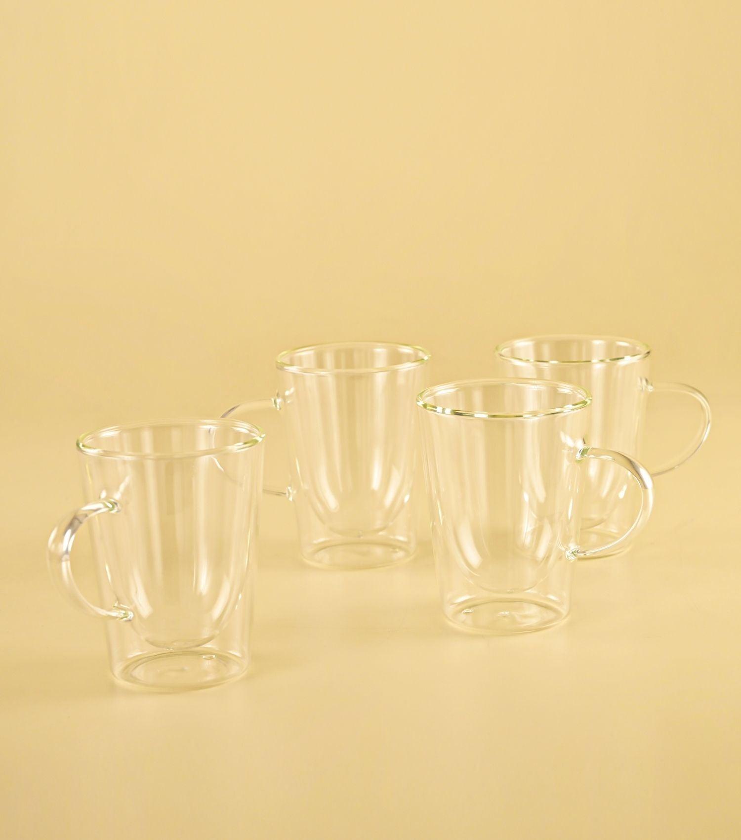 Double walled coffee mugs S/4 - Elvy Lifestyle