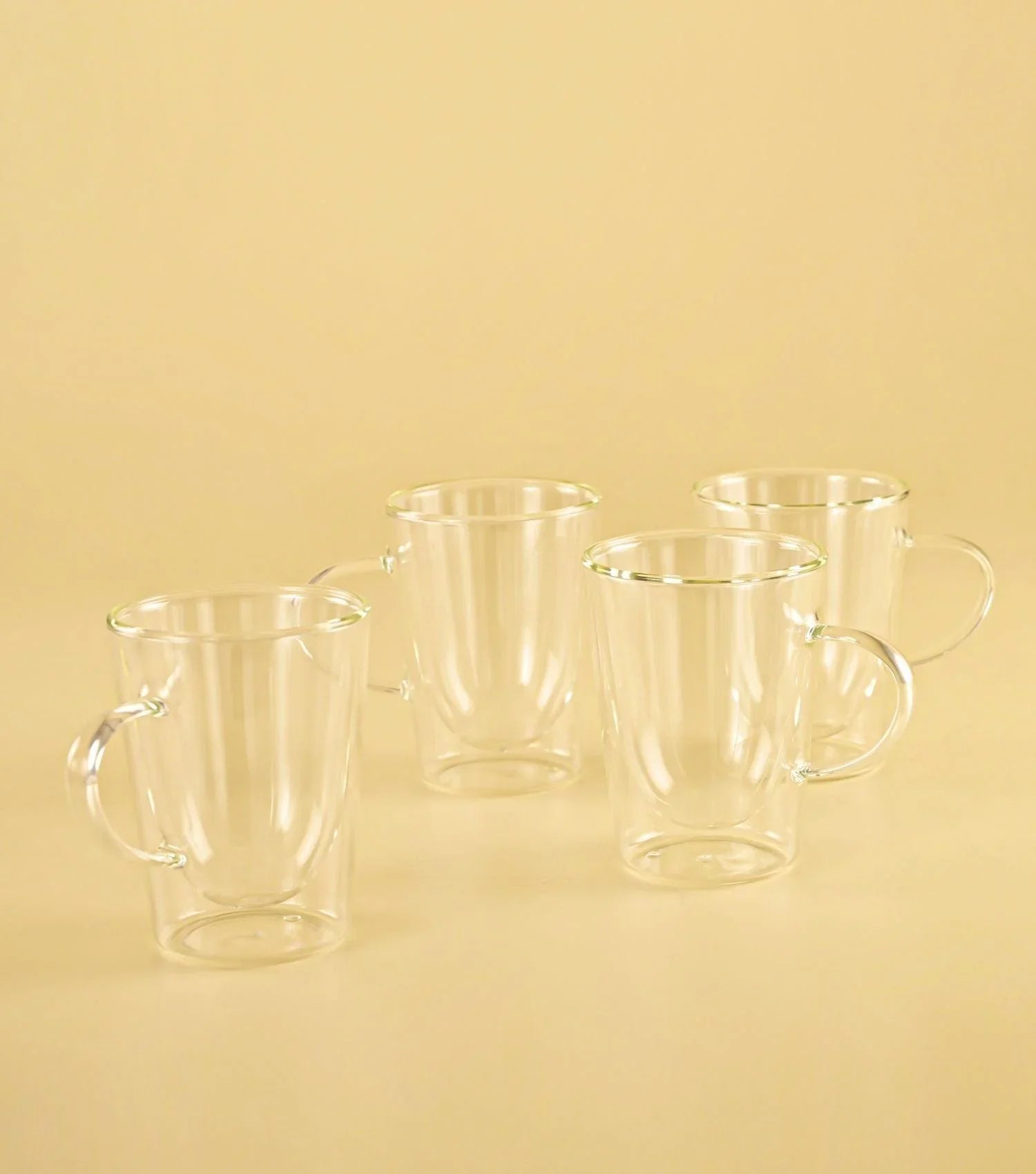 Double walled coffee mugs S/4 - Elvy Lifestyle