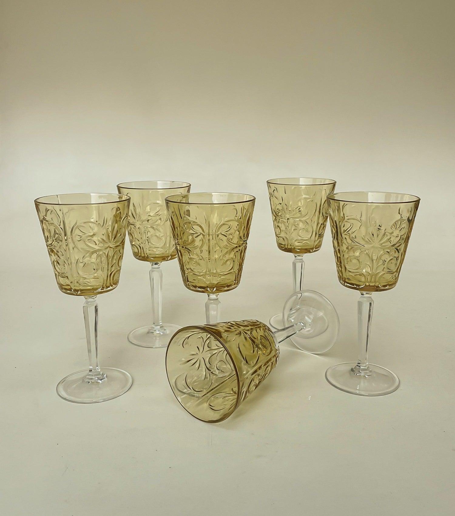 Goblet Barocco Amber set of 6 - Elvy Lifestyle