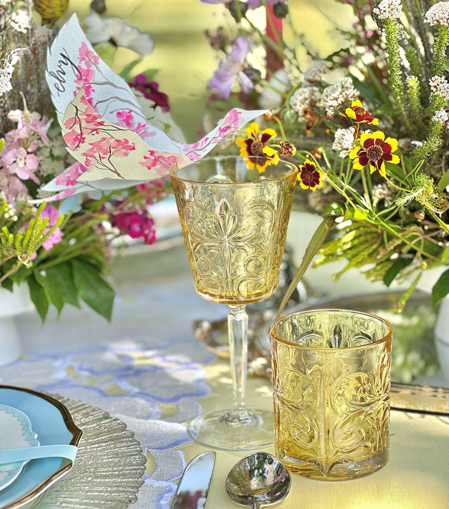 Goblet Barocco Amber set of 6 - Elvy Lifestyle