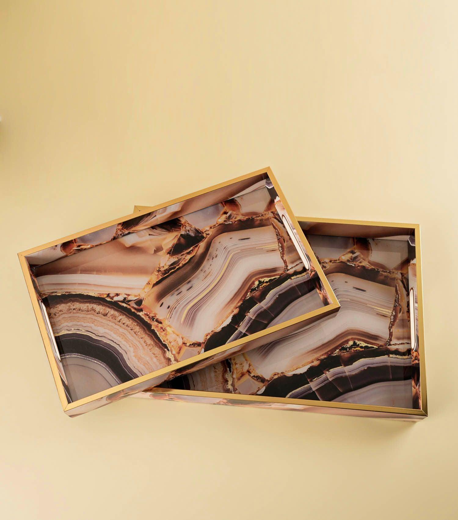 Reza Brown Tray Small - Elvy Lifestyle
