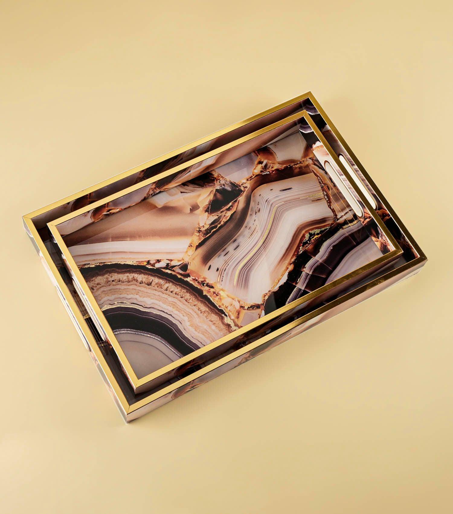 Reza Brown Tray Small - Elvy Lifestyle