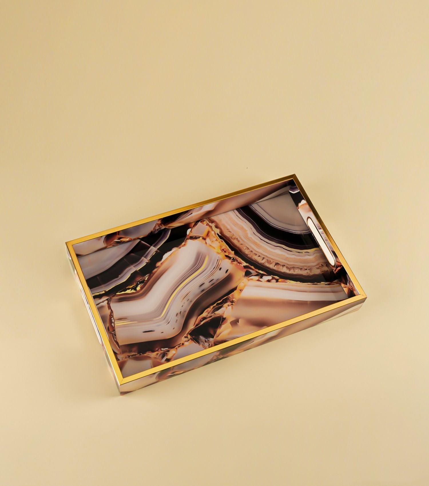 Reza Brown Tray Large - Elvy Lifestyle
