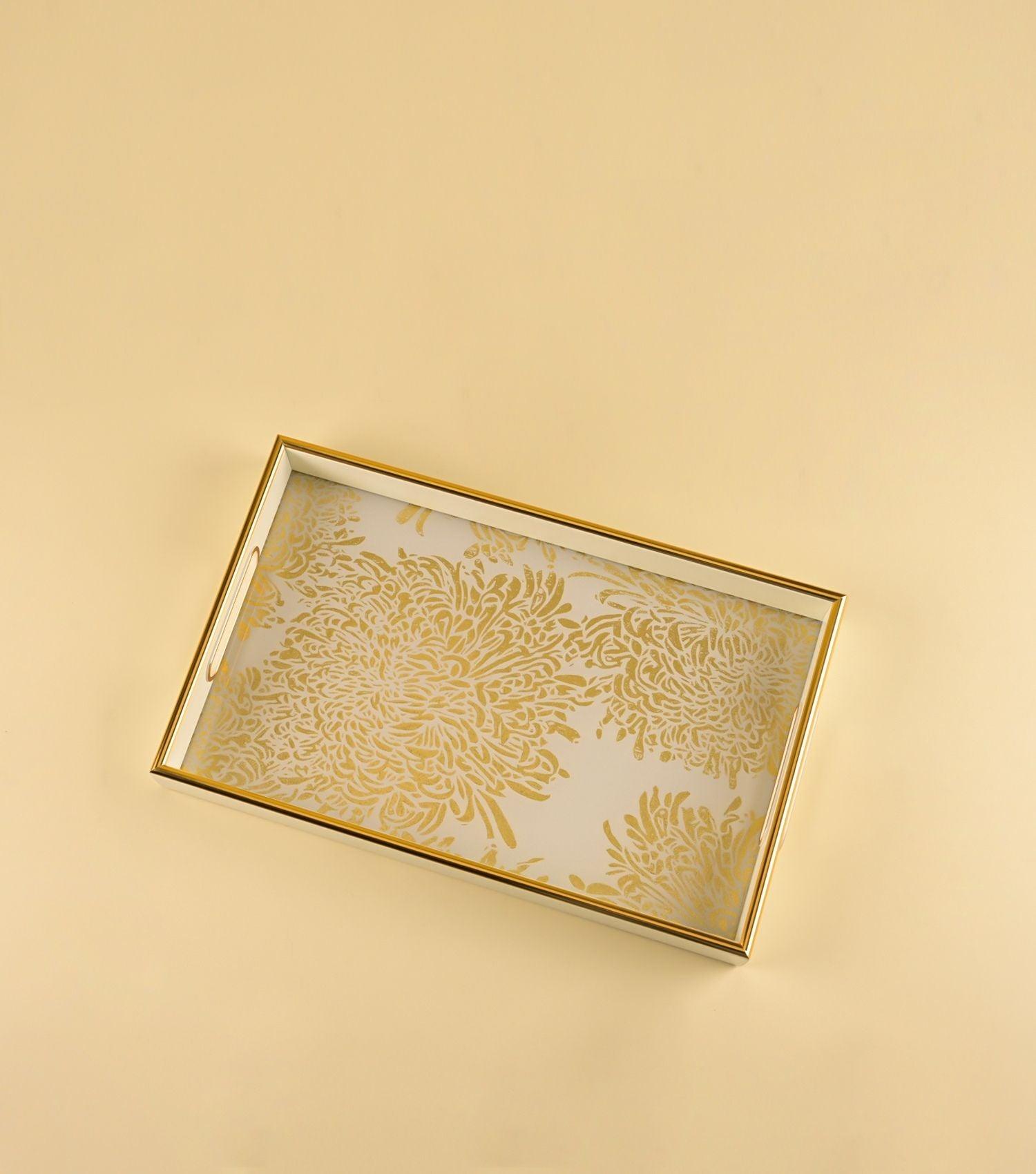 Reza Wht/Gold Tray Small - Elvy Lifestyle