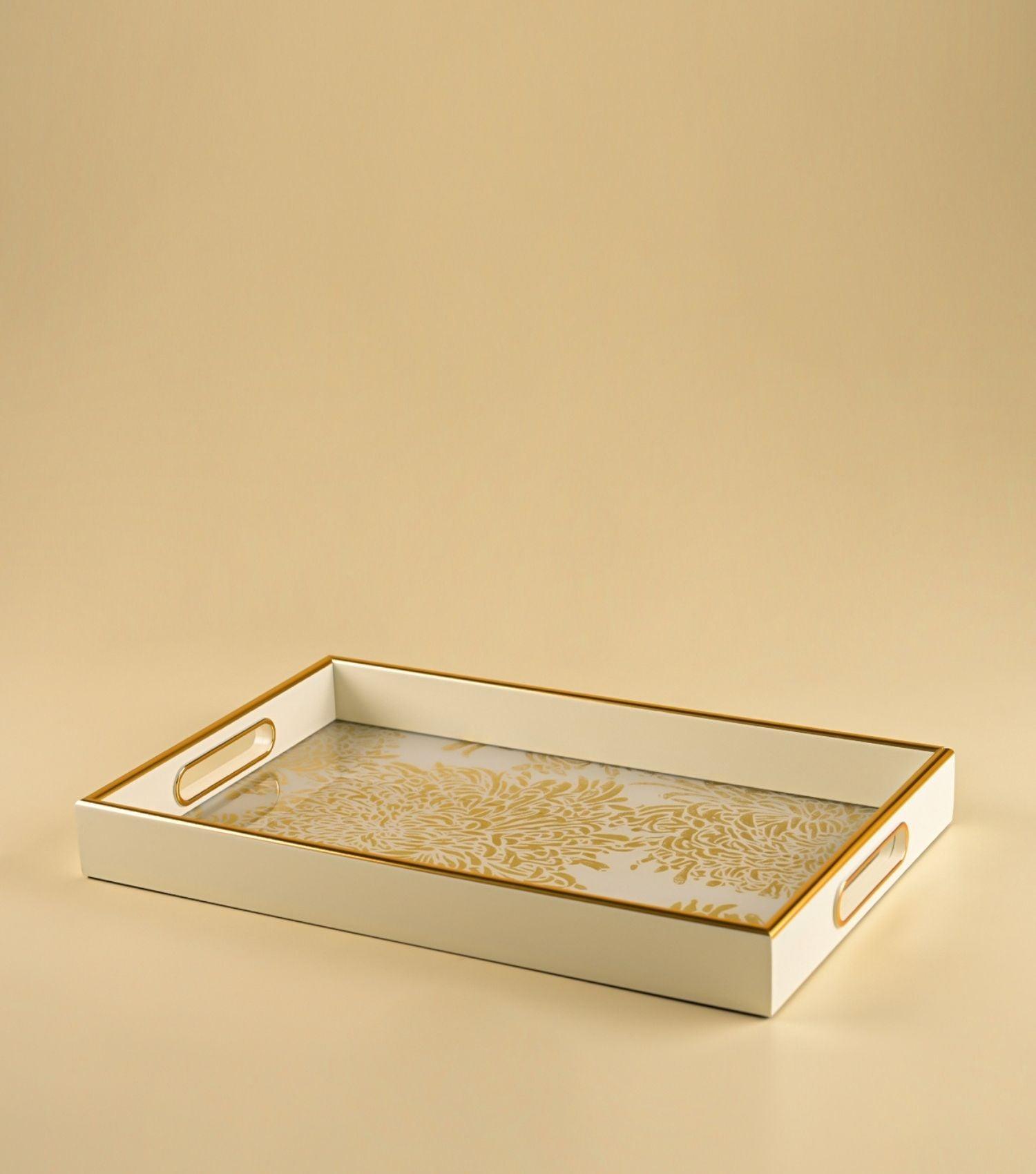 Reza Wht/Gold Tray Small - Elvy Lifestyle