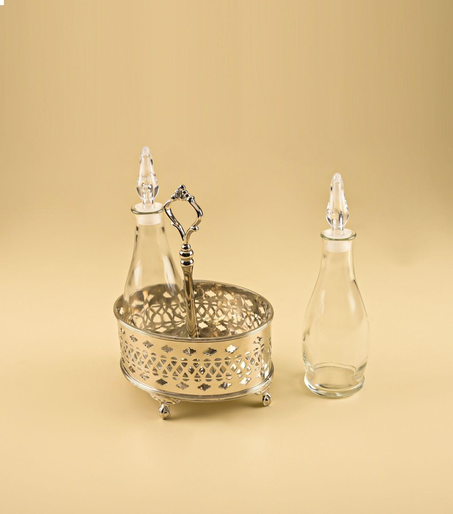 Ravishing Oval caddy with bottles - Elvy Lifestyle