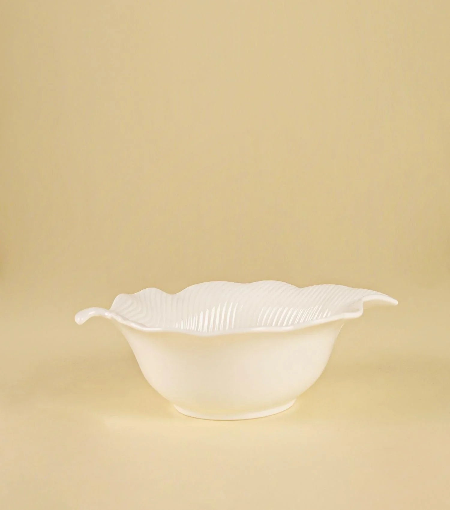 Tropical Leaf Bowl white - Elvy Lifestyle