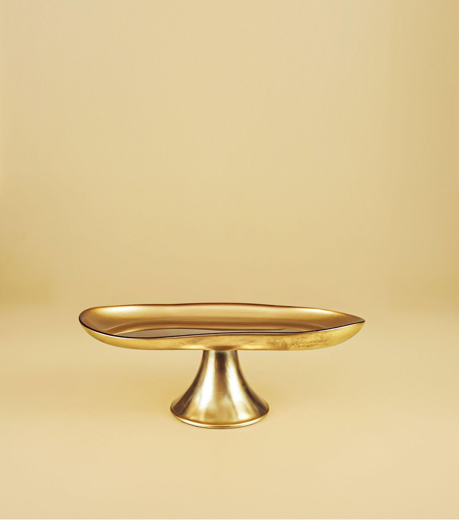 Atlas Cake Plate Gold - Elvy Lifestyle