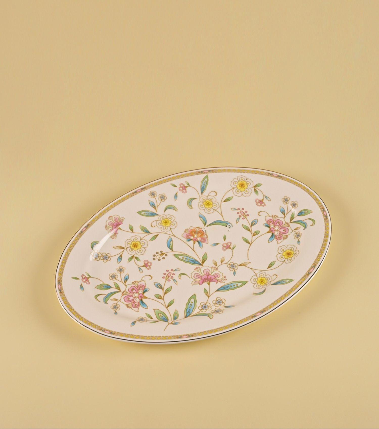 Bloom White Oval Platter - Elvy Lifestyle