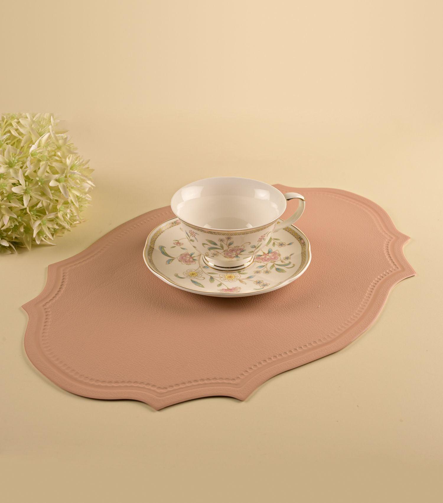 Cuir Placemat Peach - Elvy Lifestyle
