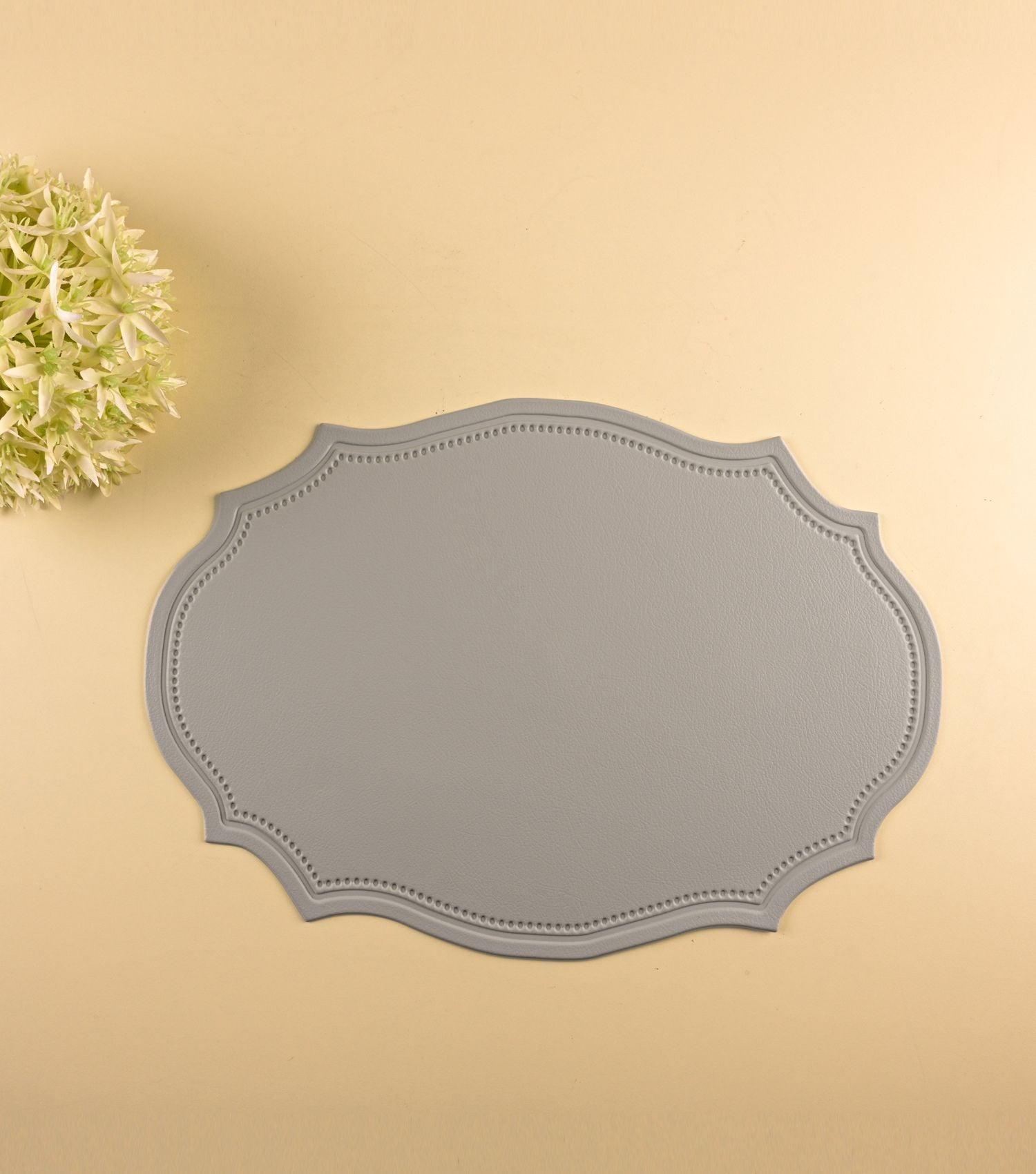 Cuir Placemat Grey - Elvy Lifestyle