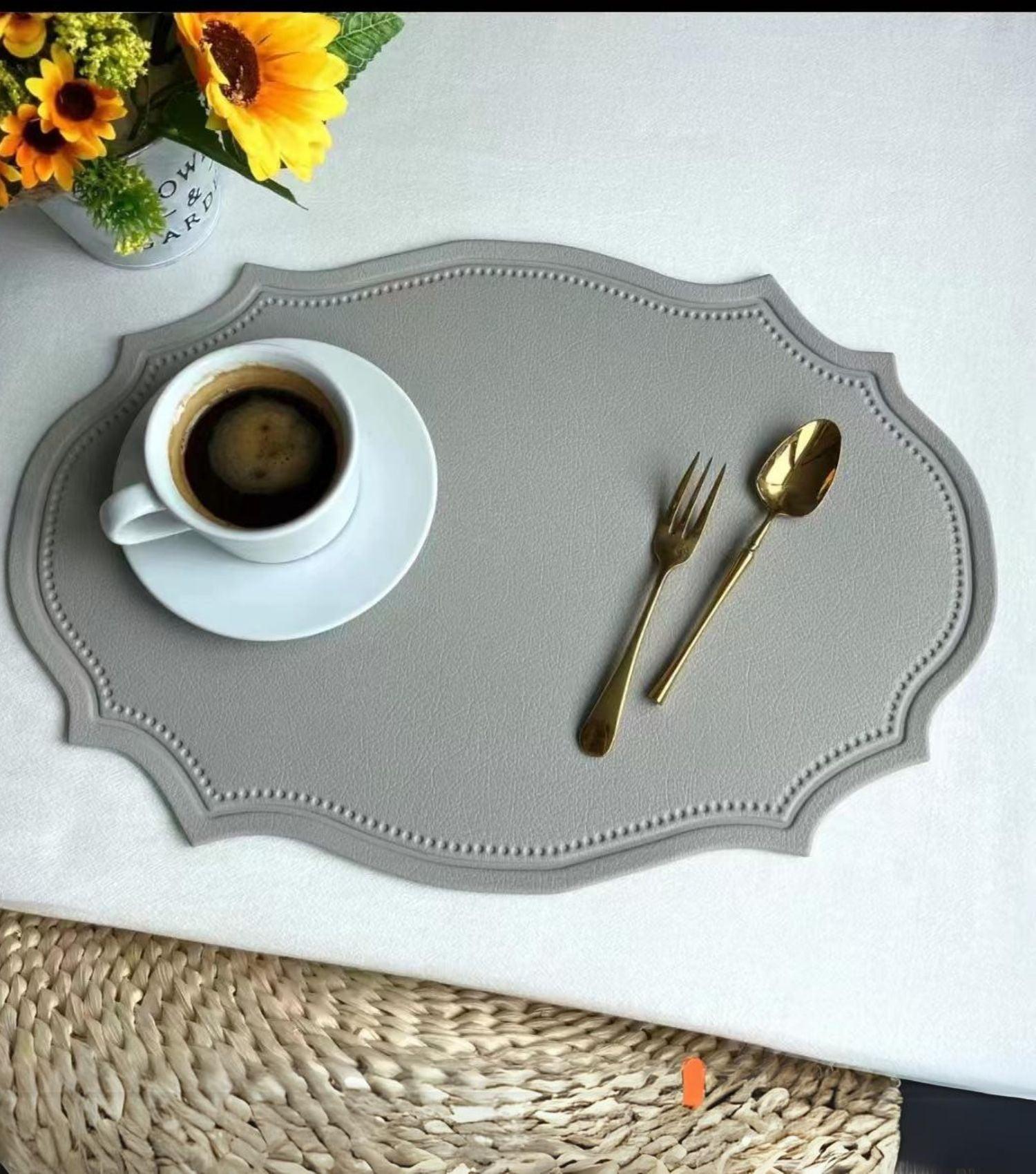 Cuir Placemat Grey - Elvy Lifestyle