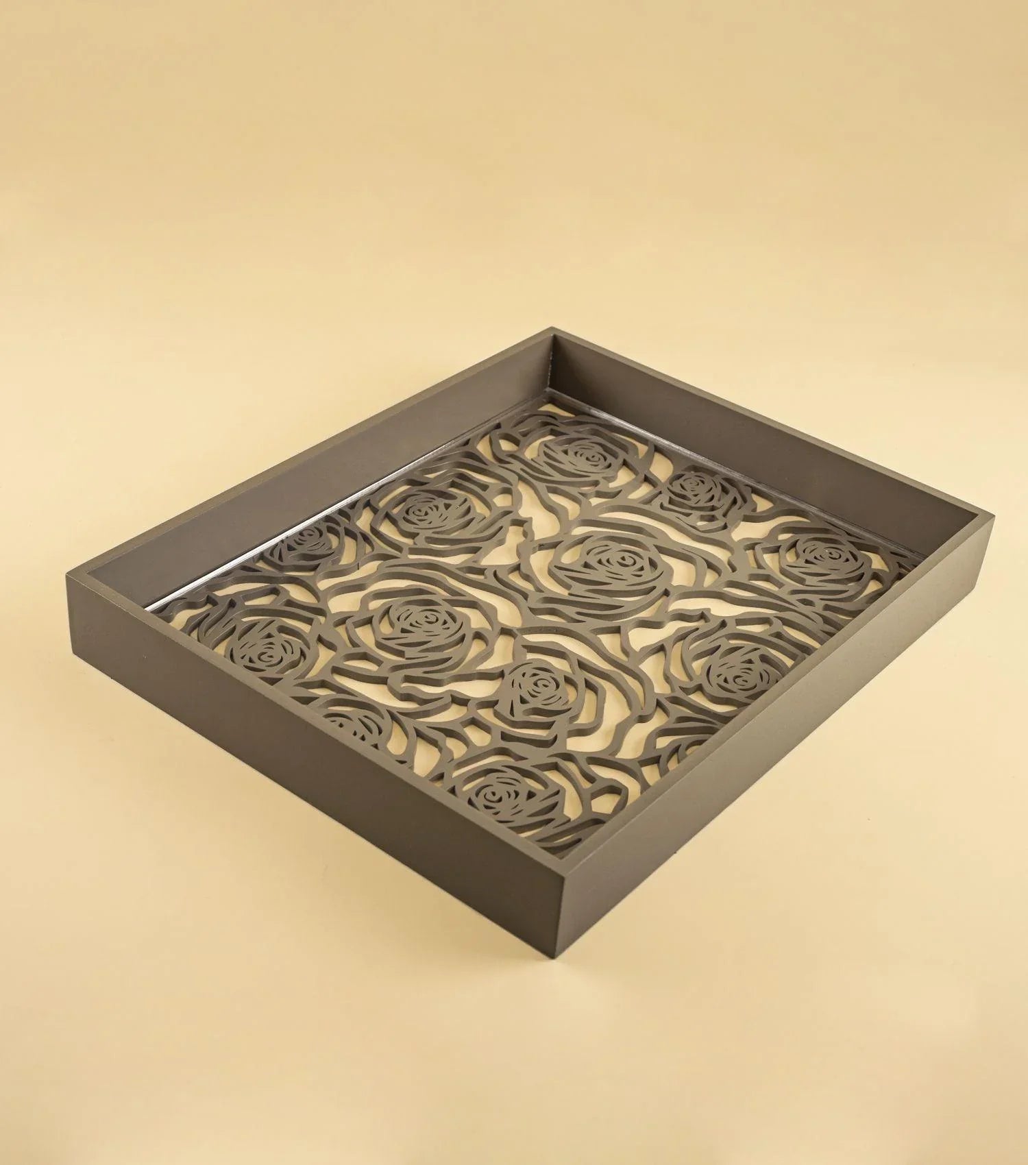Rosette Tray - Taupe - Elvy Lifestyle