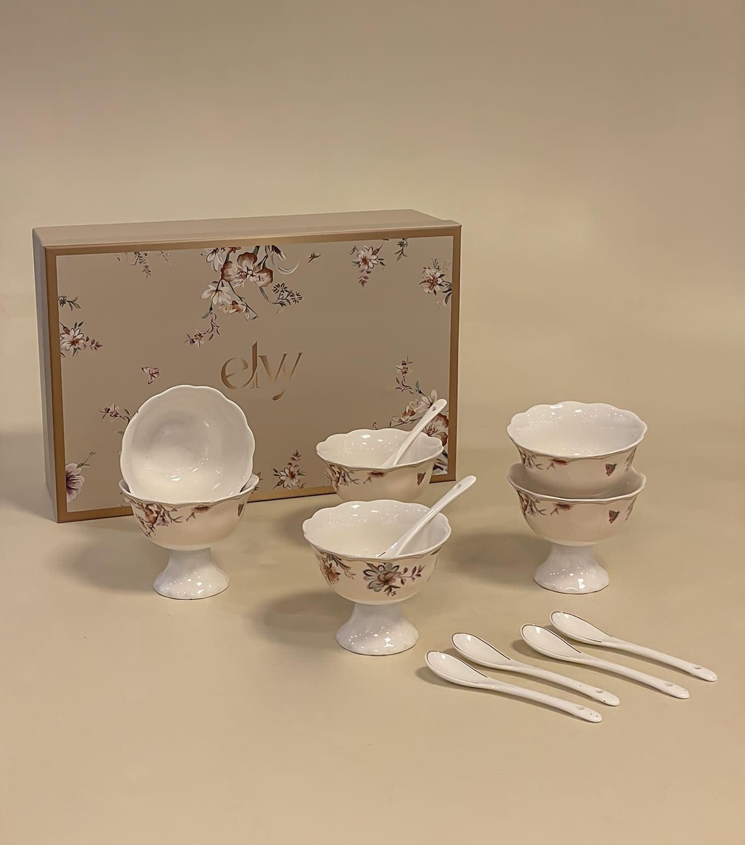 Jardin Ice-Cream Cups with spoons set of 6 - Elvy Lifestyle