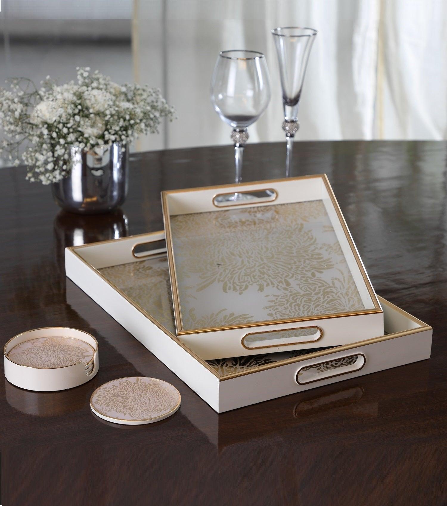Reza Wht/Gold Tray Small - Elvy Lifestyle