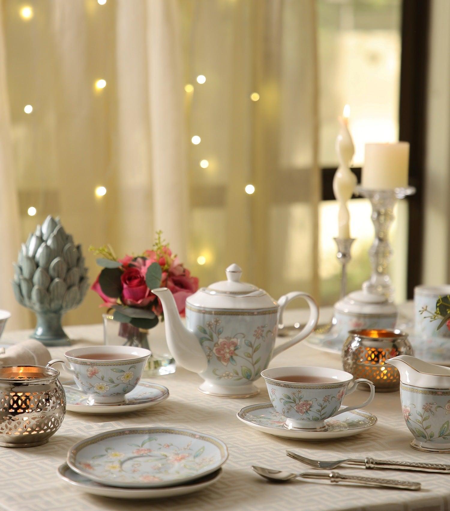 Bloom Blue Tea set of 15 - Elvy Lifestyle