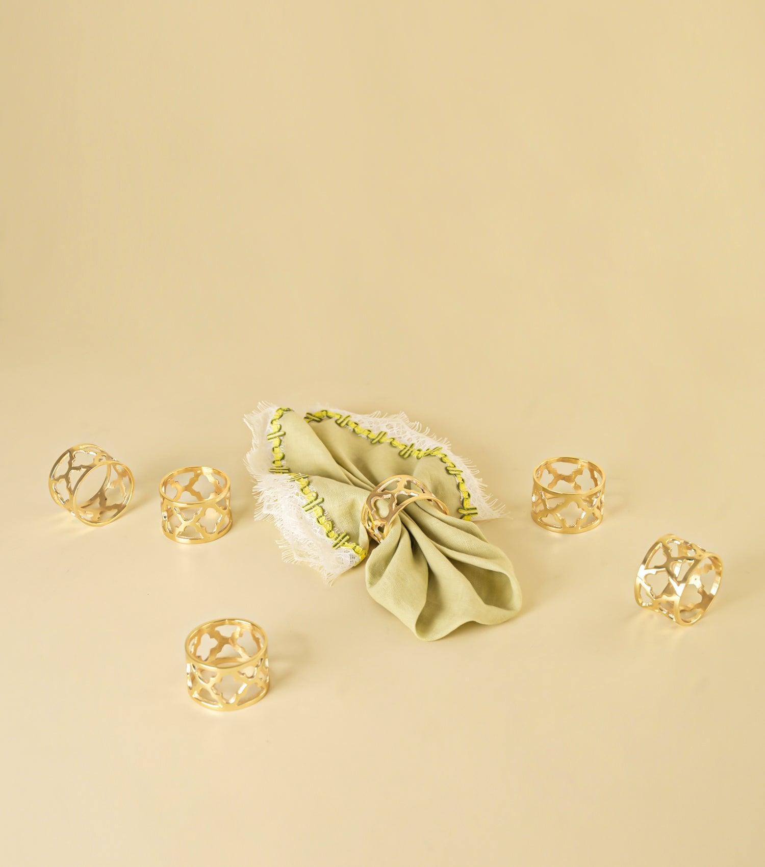 Beespoke Napkin ring Gold S/6 - Elvy Lifestyle