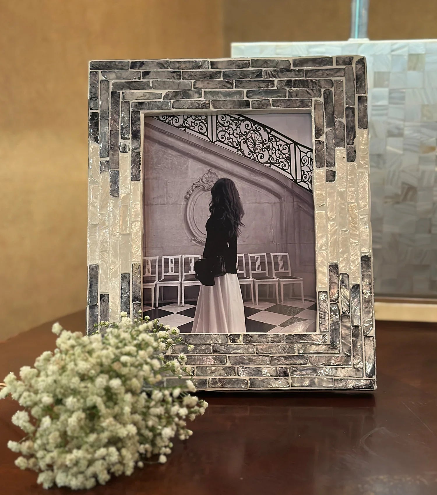 Ocean Dusk Mother of Pearl Photo Frame 5 x 7"