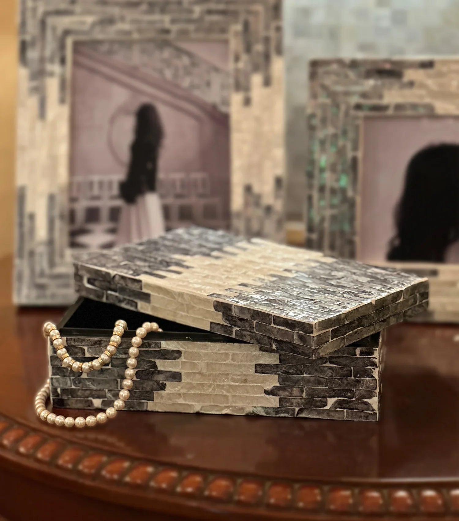 Ocean Dusk Mother of Pearl Keepsake Box