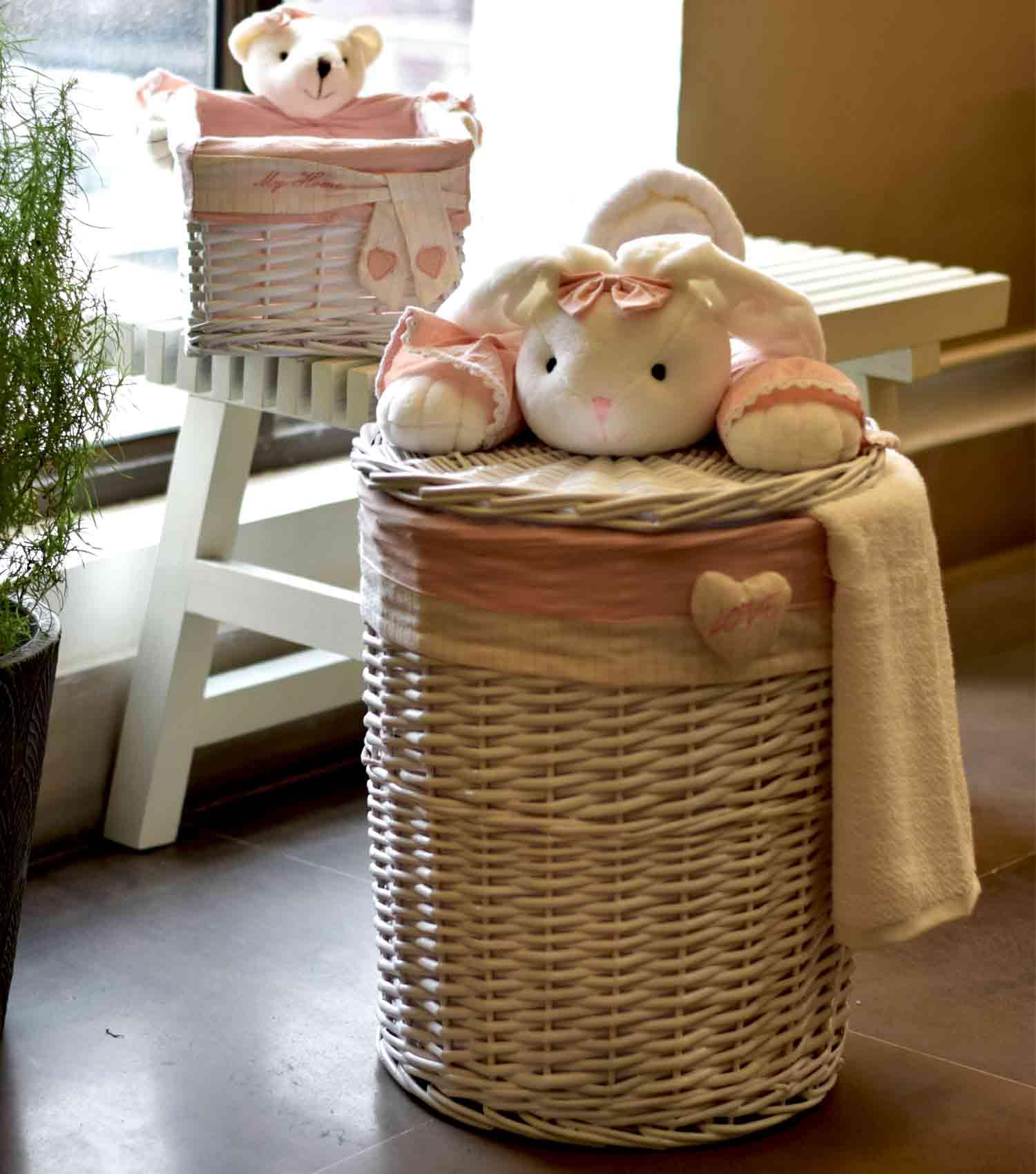 Bunny Bamboo Basket Small - Elvy Lifestyle