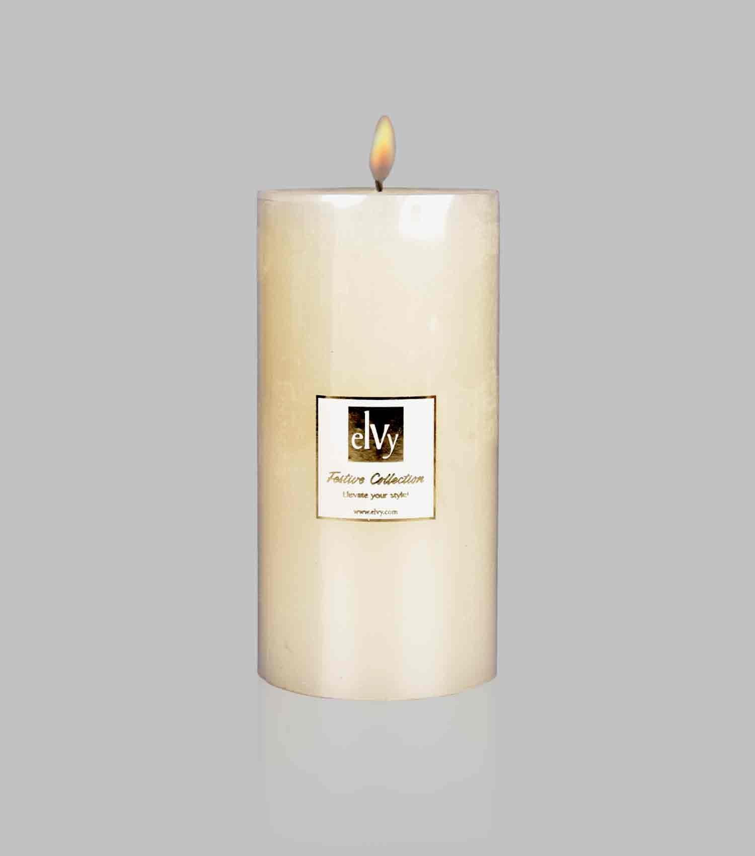 Ivory Pillar Candle - Elvy Lifestyle