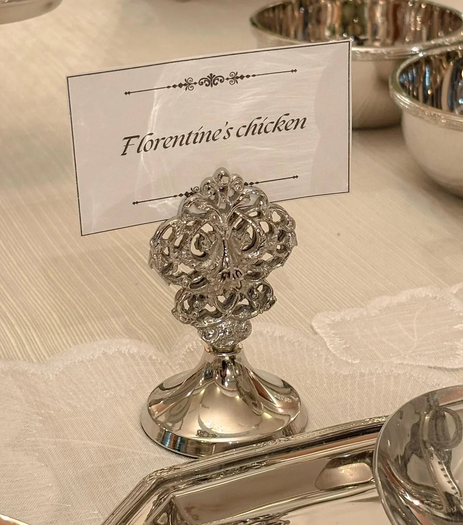 Elizabethan card holder - Nickle Plated