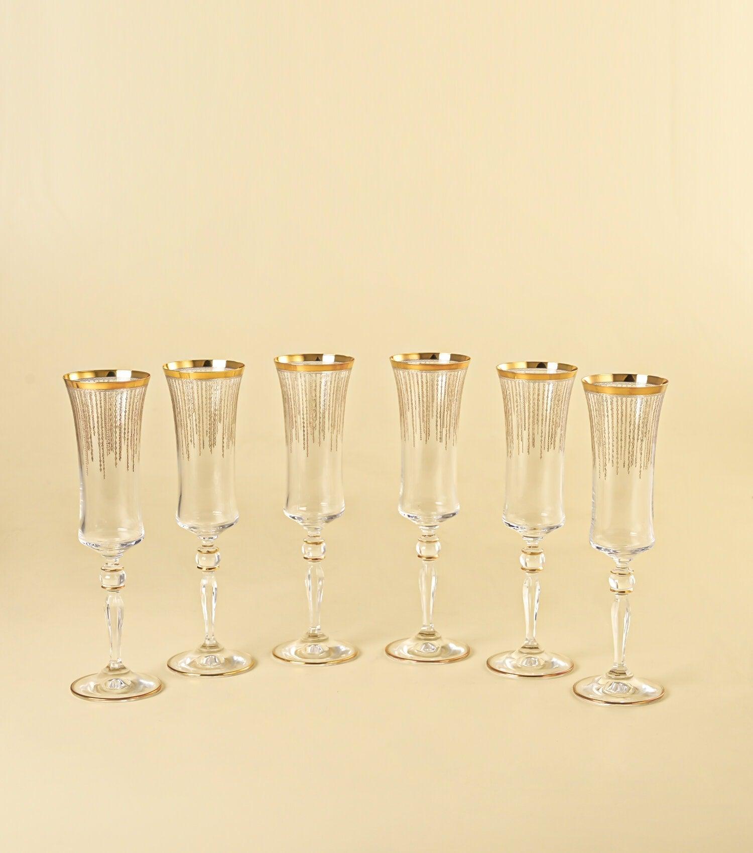 Celebration Champagne Glasses Set of 6 - Elvy Lifestyle