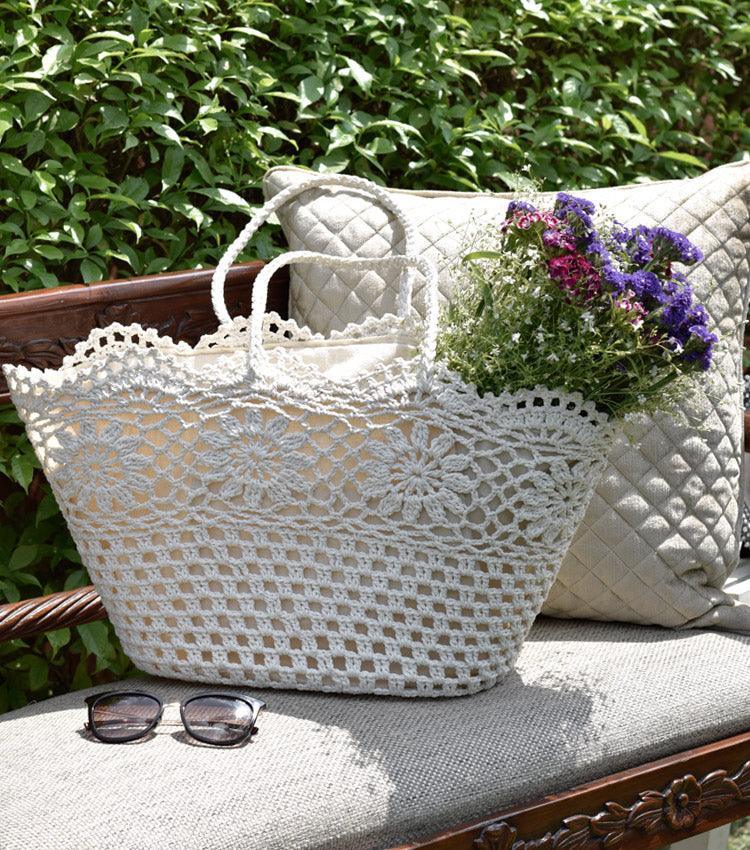 Crochet Tote Ivory - Elvy Lifestyle