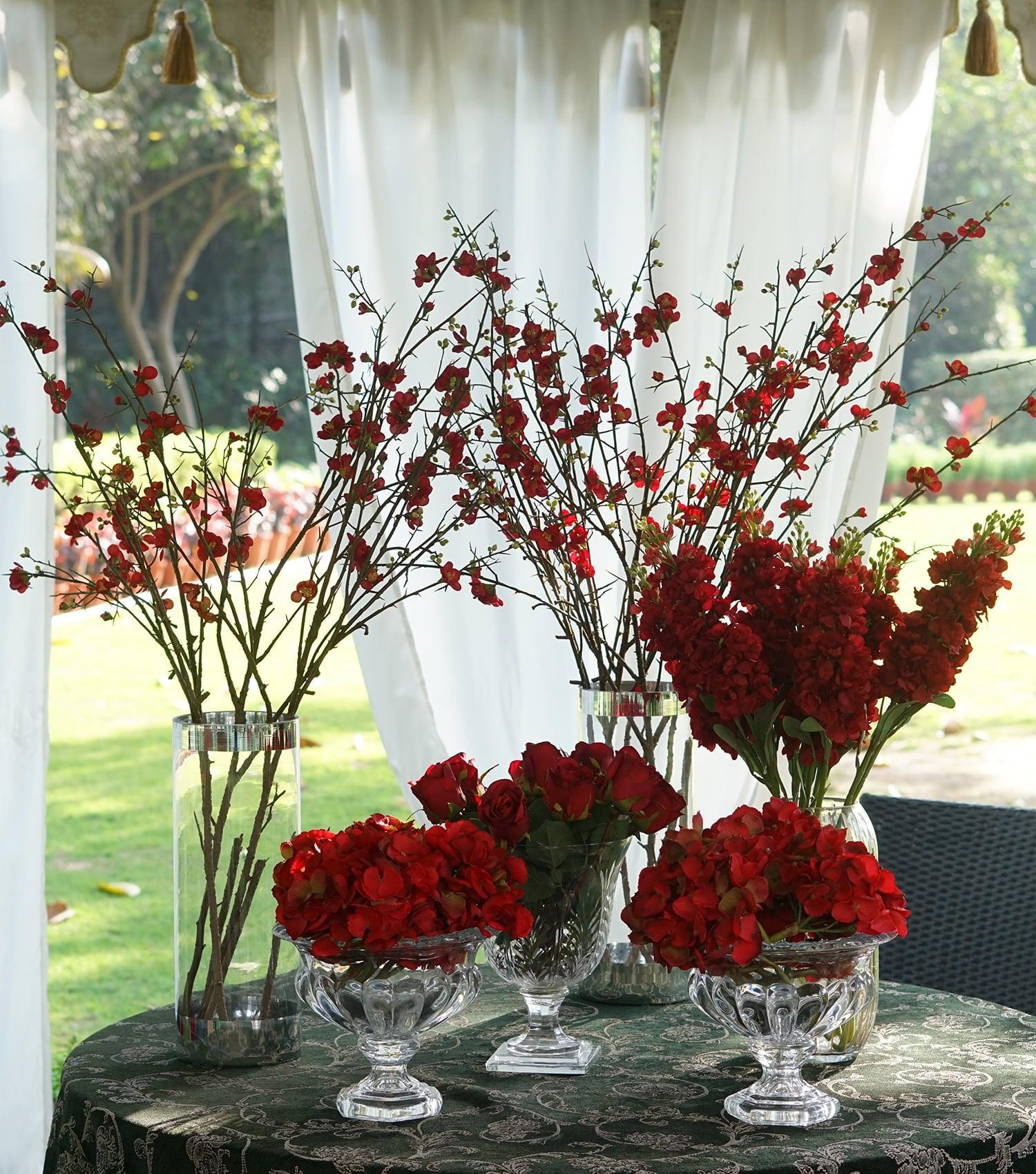 Hydrangea Red 19.75" - Elvy Lifestyle