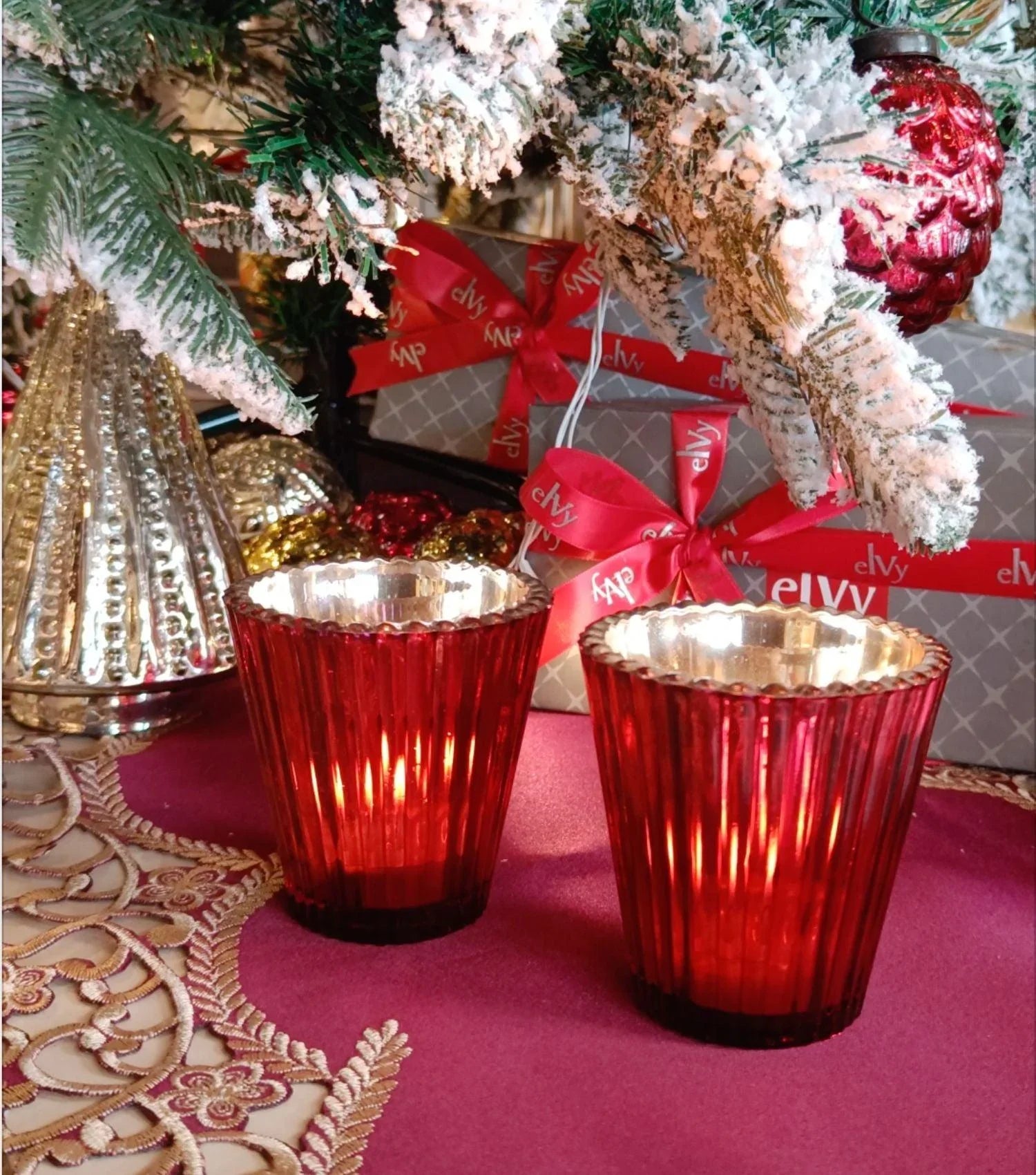 Glow votive Red set of 2 - Elvy Lifestyle