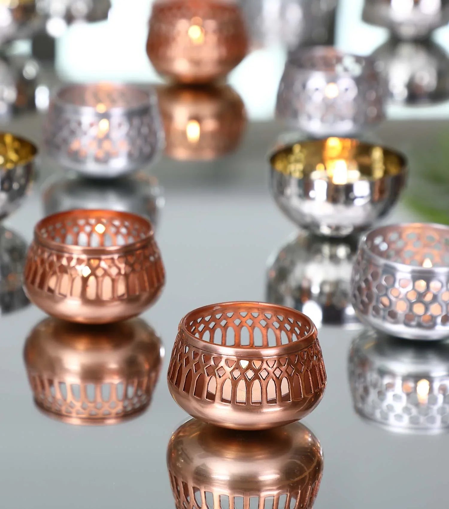 Chiaro Copper floaters Set of 4 - Elvy Lifestyle