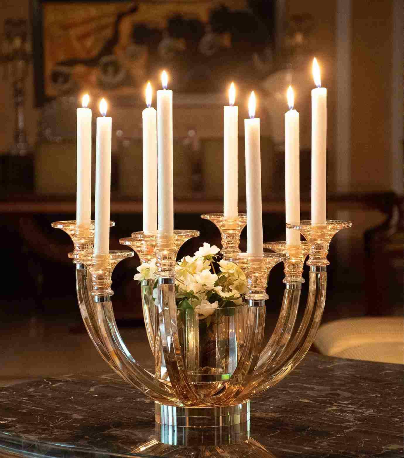 Crystal Candle Holder and Vase - Amber - Elvy Lifestyle