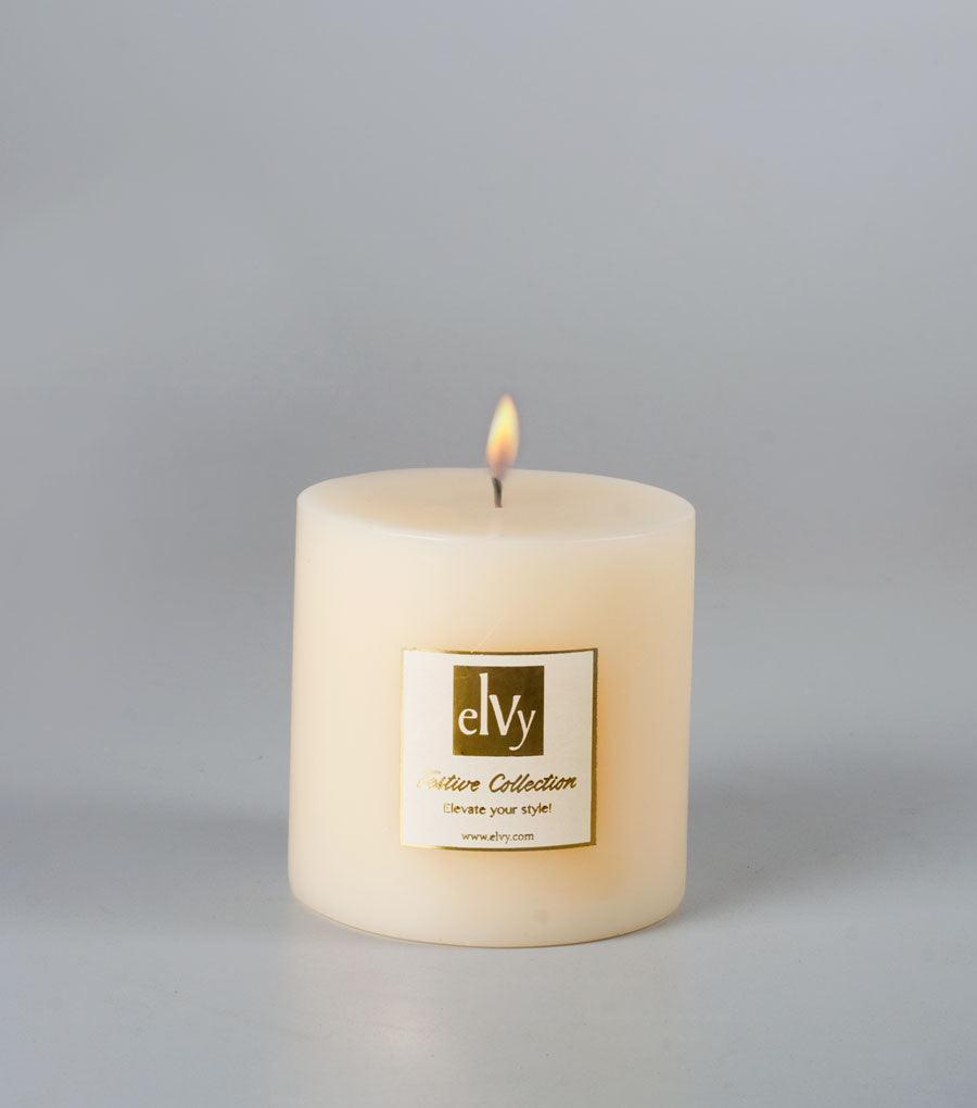 Ivory Pillar Candle - Elvy Lifestyle
