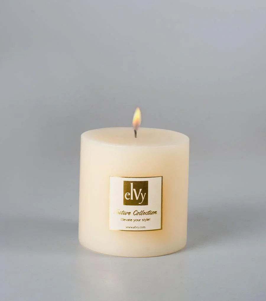 Ivory Pillar Candle - Elvy Lifestyle