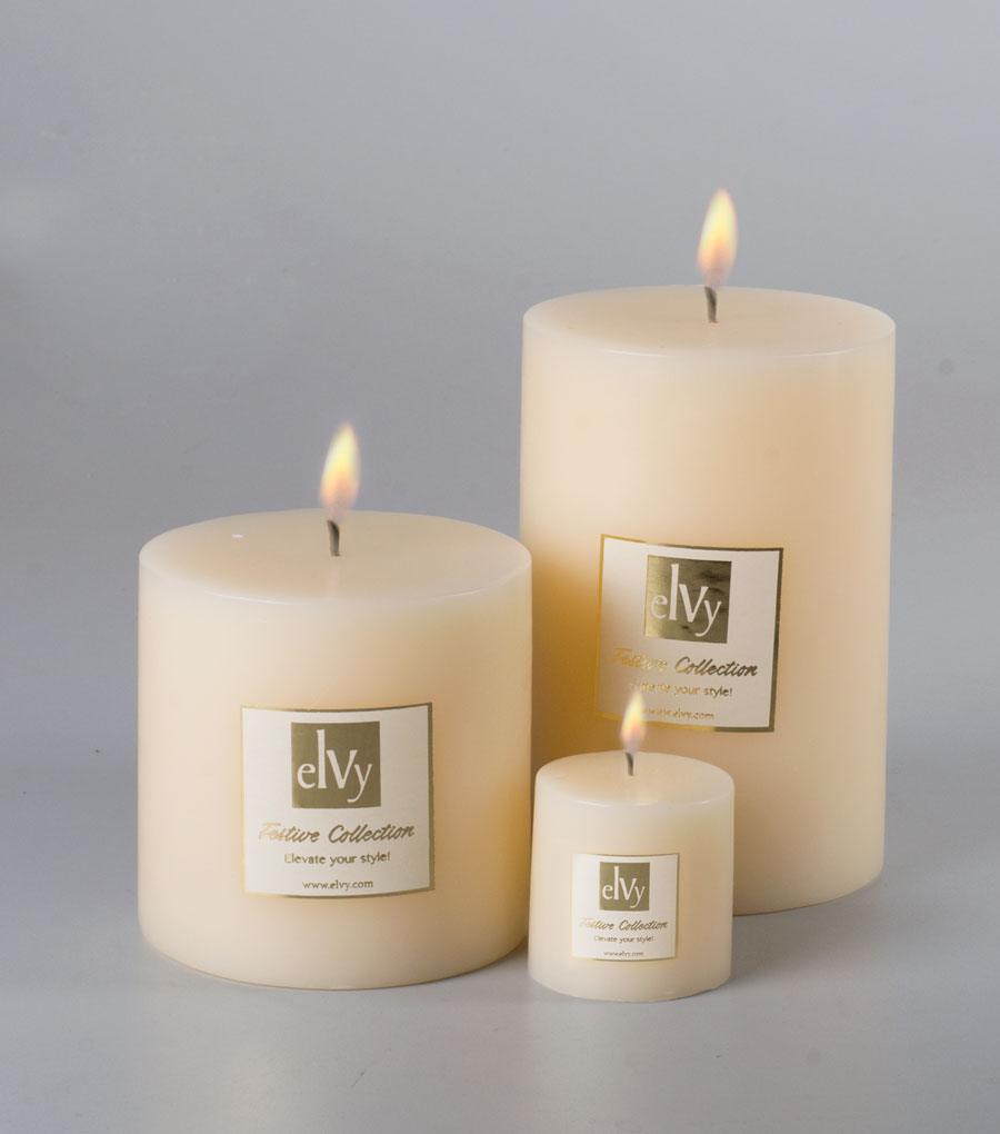 Ivory Pillar Candle - Elvy Lifestyle