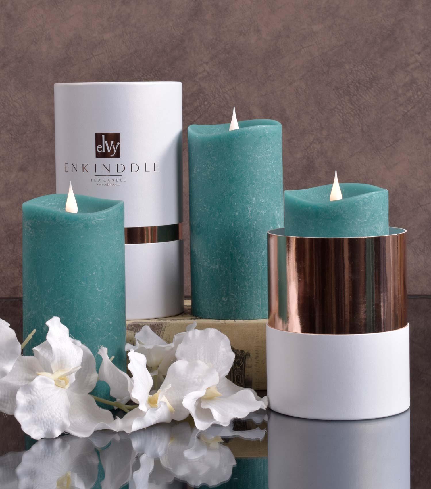 Enkinddle Led Candle Teal - Elvy Lifestyle