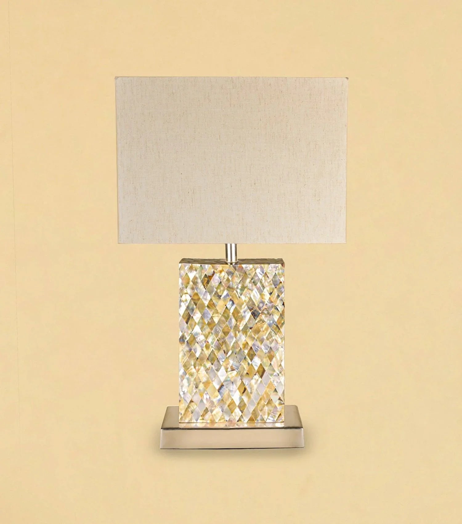 Diamond MOP Lamp with shade - Elvy Lifestyle