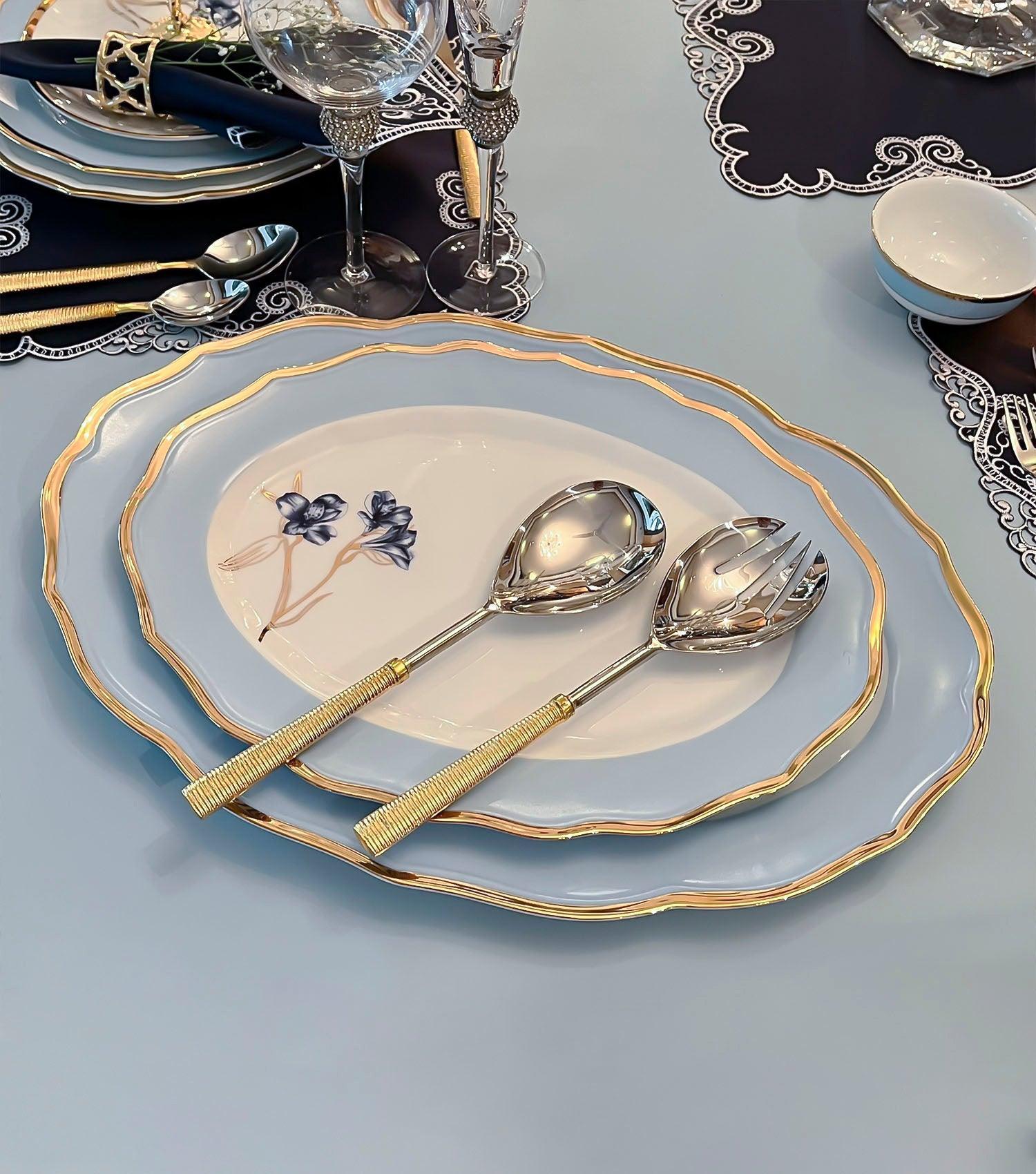 Lily of the Nile Dinner set of 22 - Elvy Lifestyle