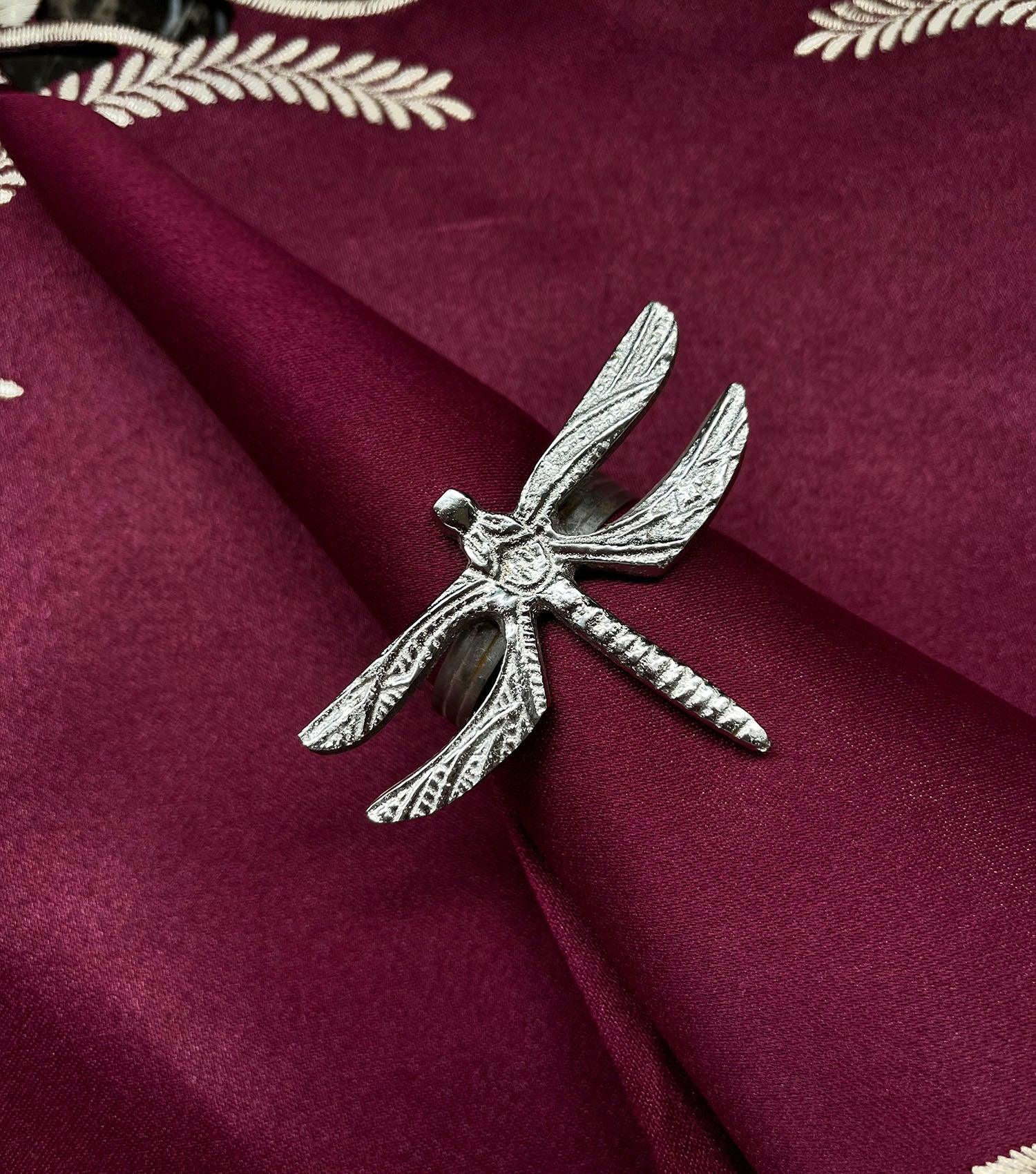 Dragon Fly Napkin rings Nickel - Elvy Lifestyle