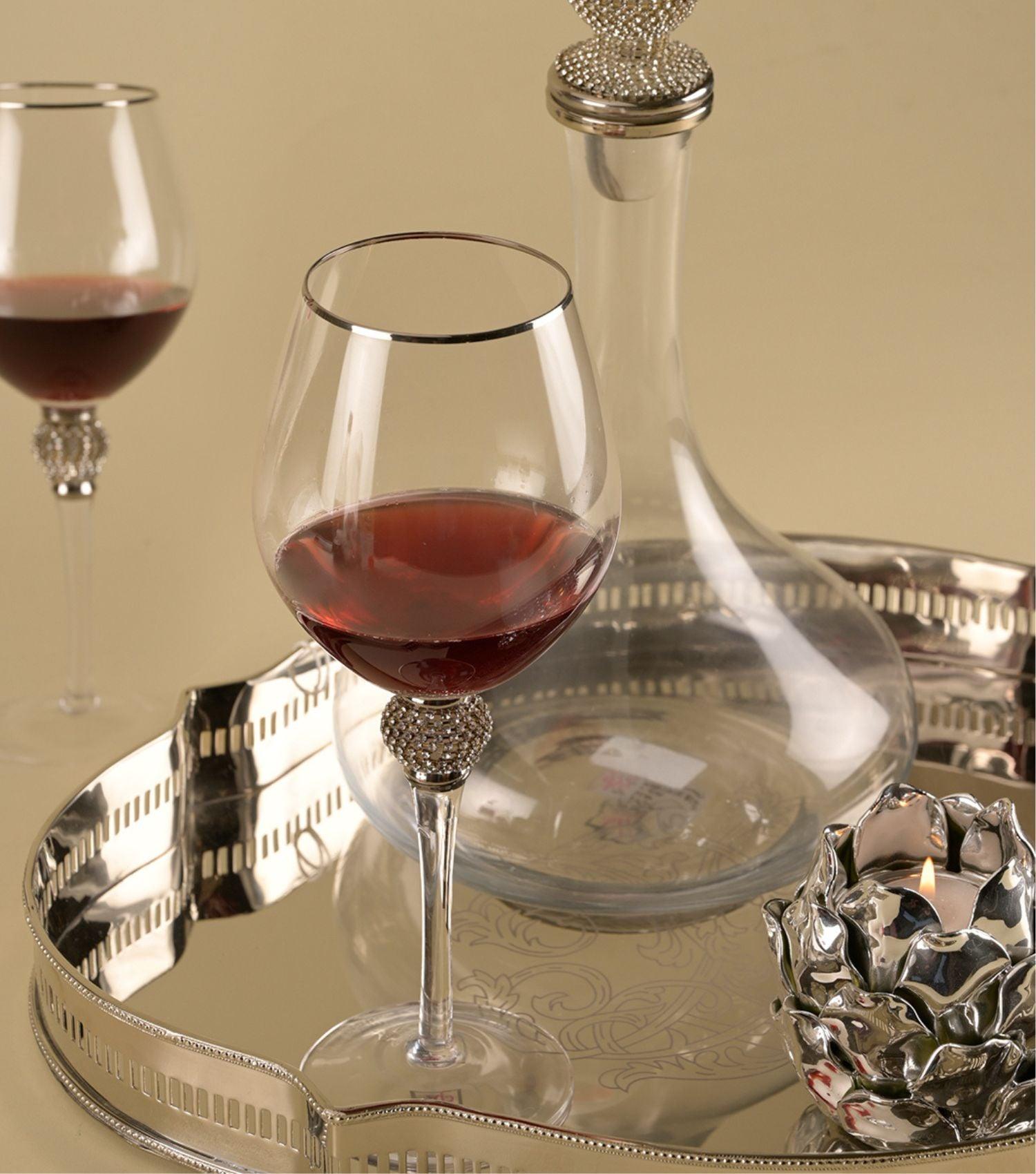 Fionna Wine Glass Silver Set of 6 - Elvy Lifestyle