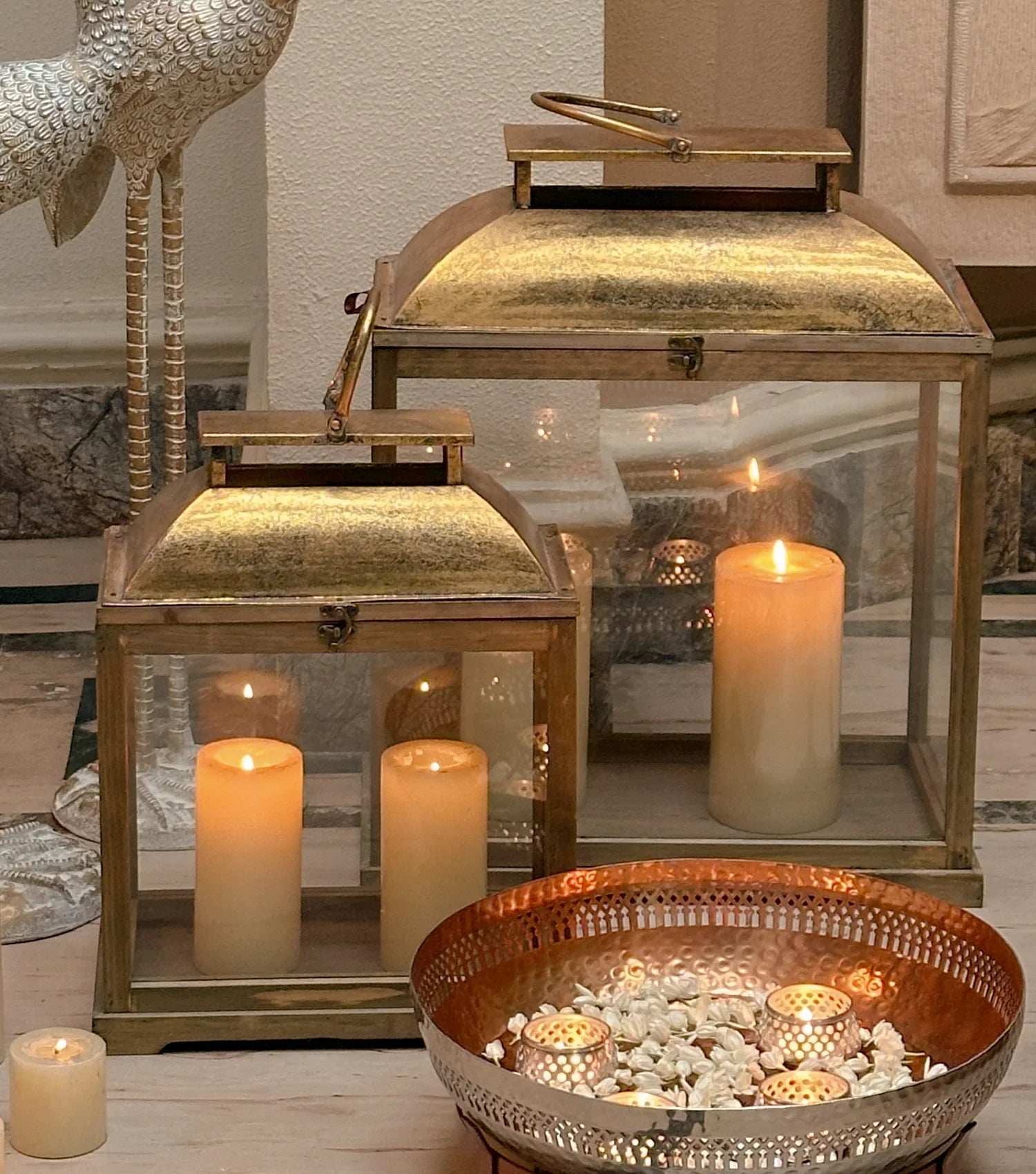Rustic Radiance Lanterns S/2