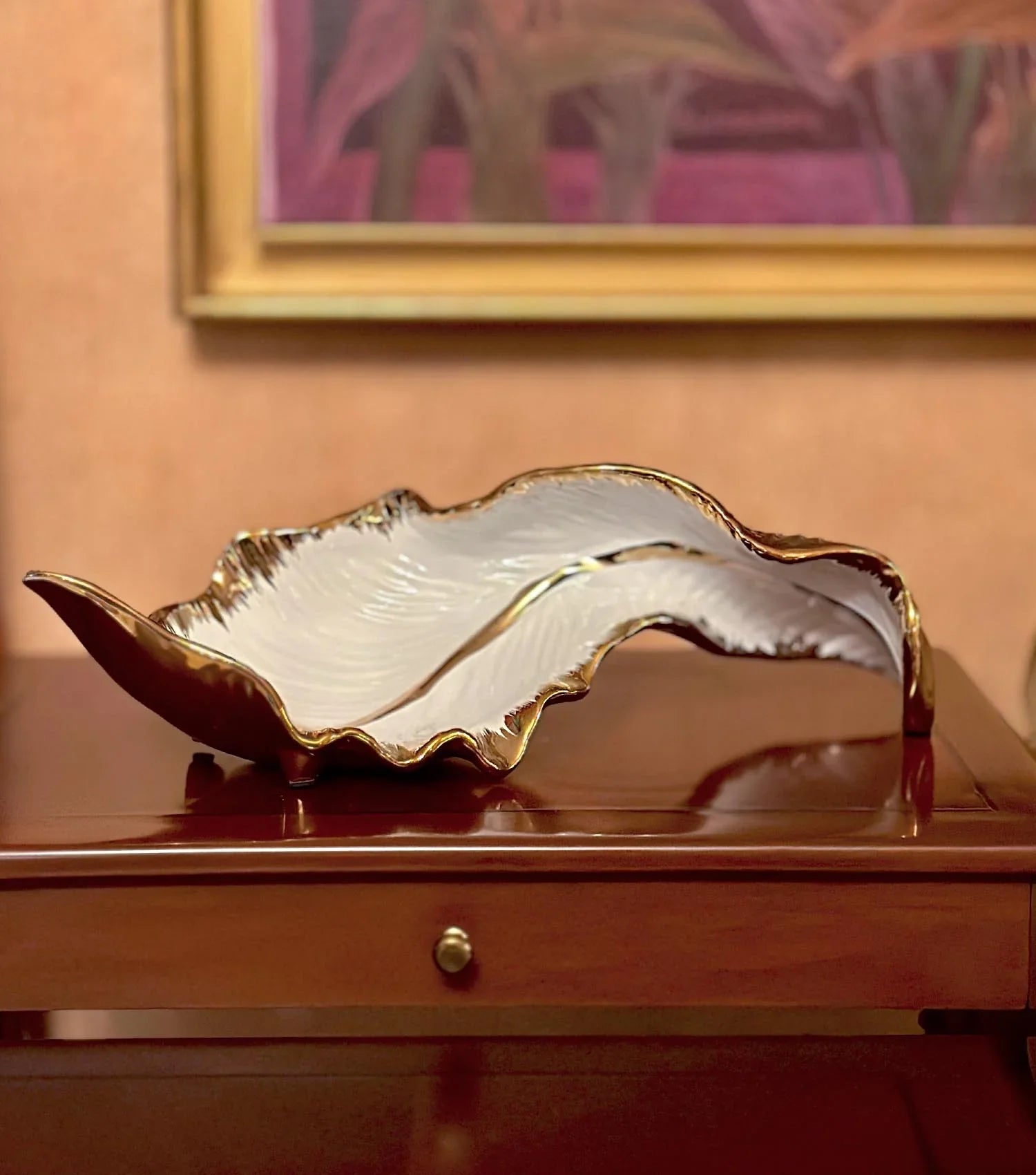 Gilded Curve Leaf Sculpture