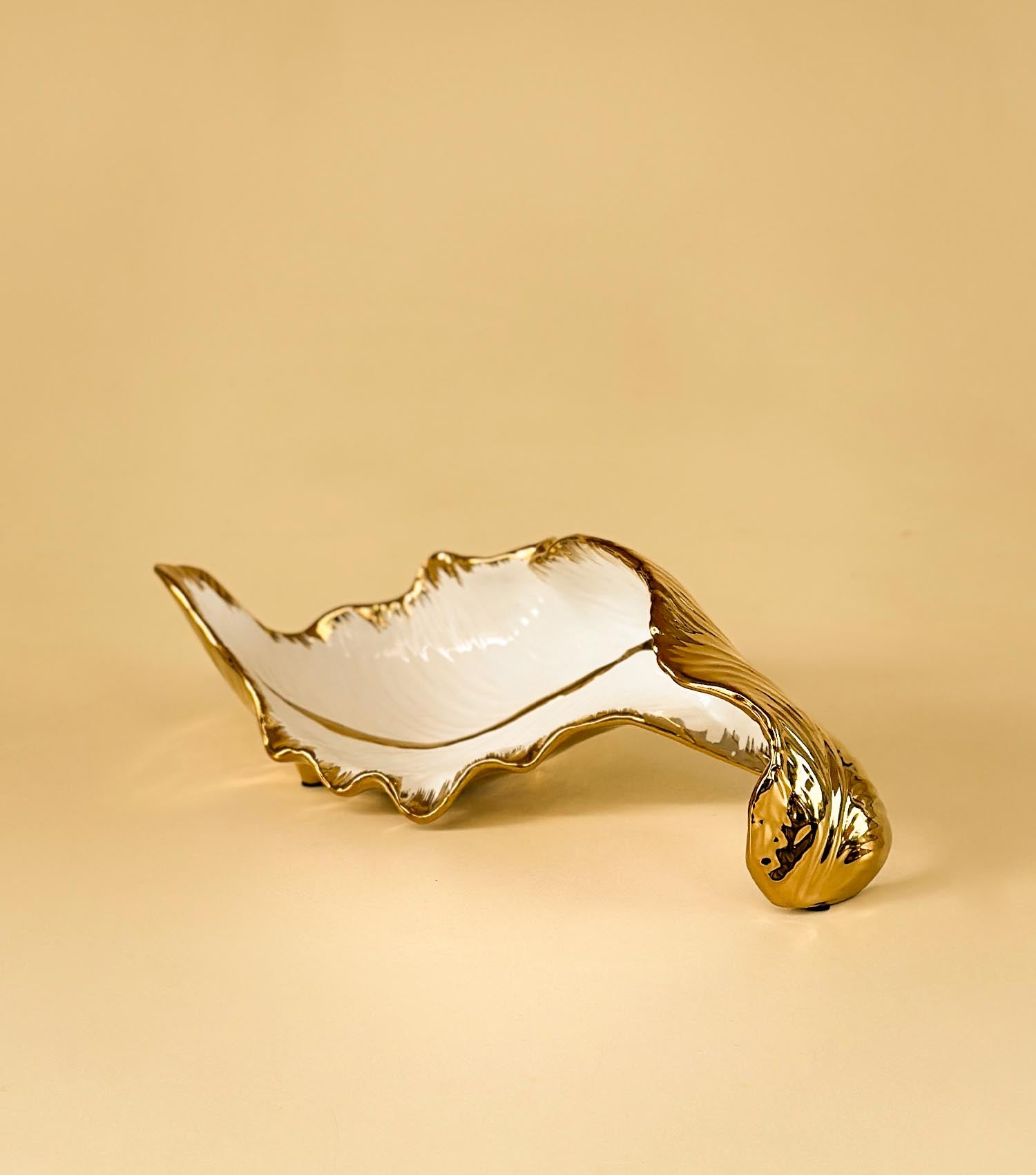 Gilded Curve Leaf Sculpture