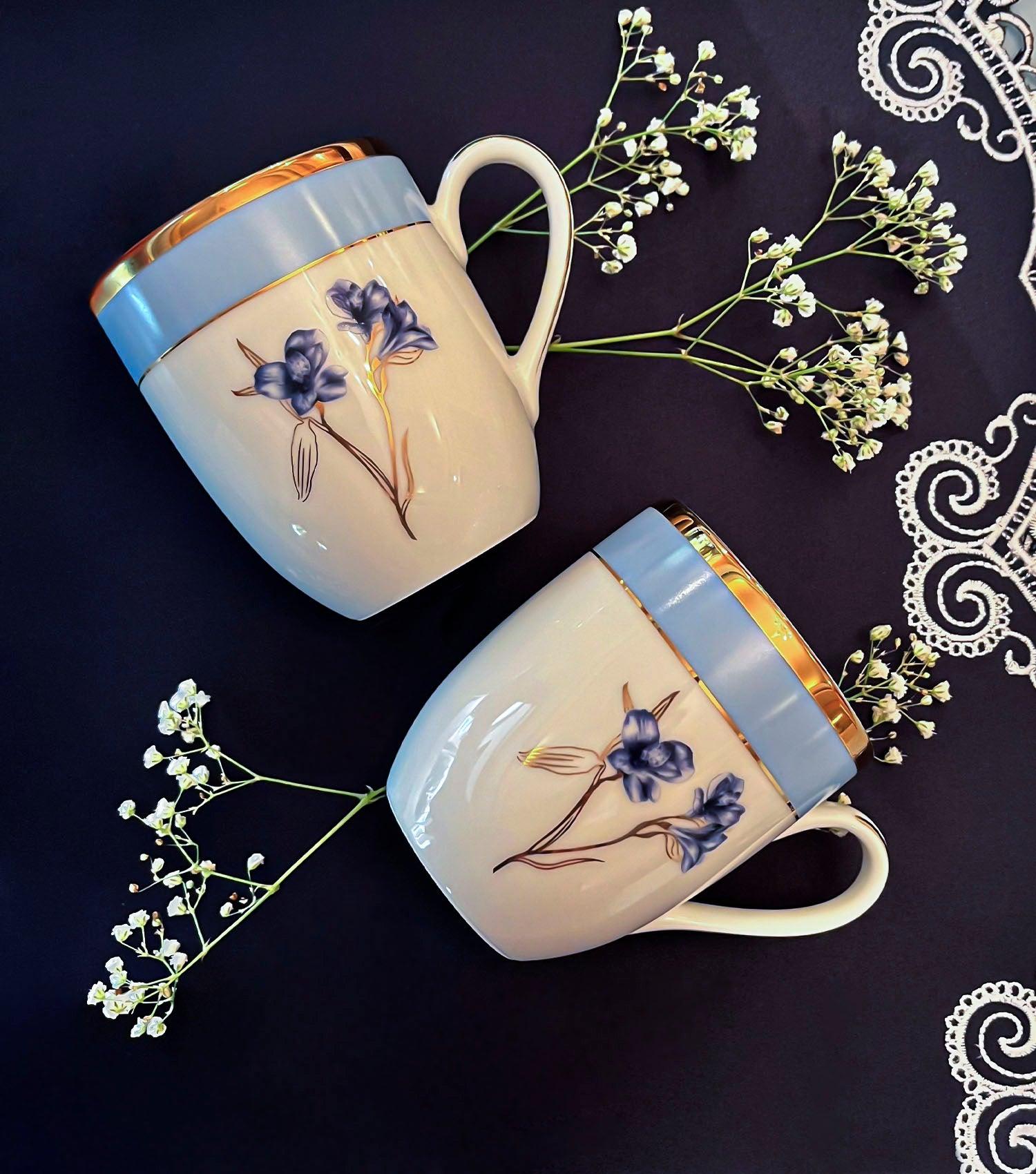 Lily of the Nile Coffee Mugs Set of 4 - Elvy Lifestyle