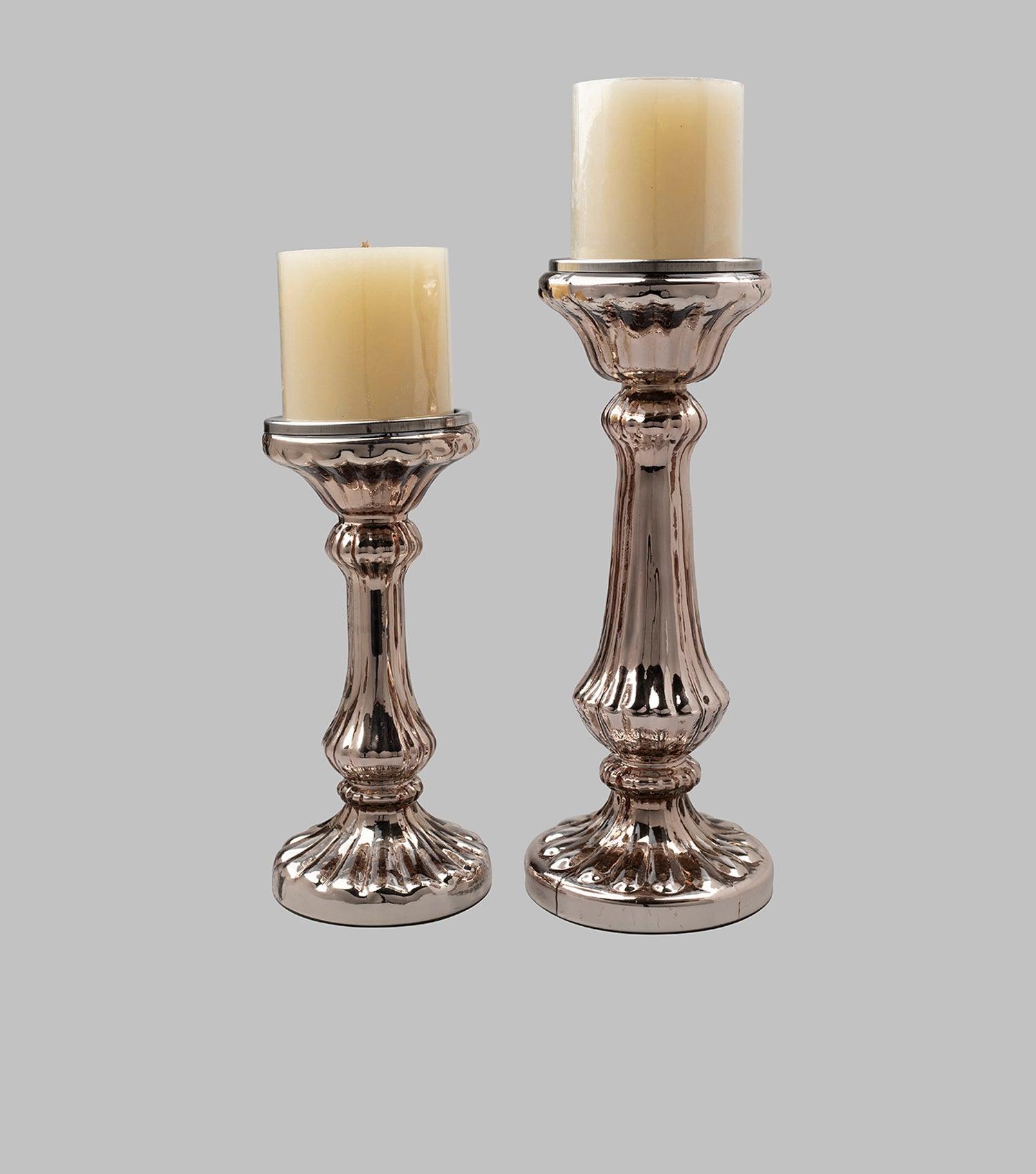 Mercerized Candle stand - Rose Gold - Elvy Lifestyle