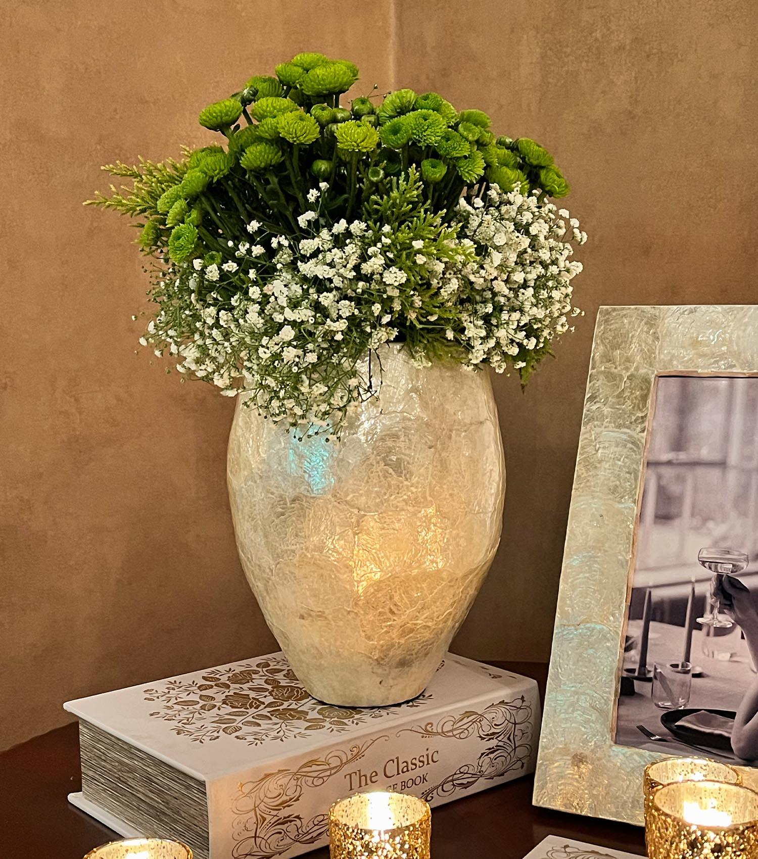 Ocean Mist Seashell Vase - Gold