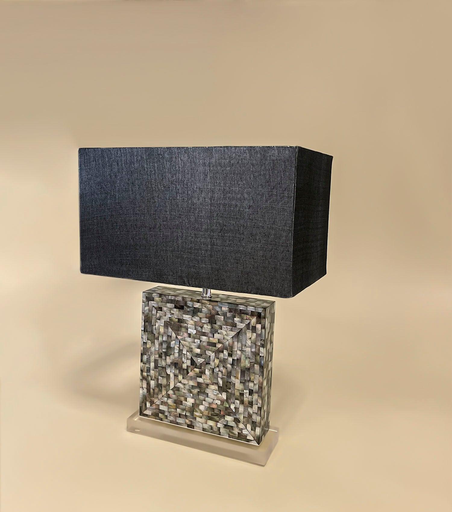 MOP lamp with shade Black - Elvy Lifestyle