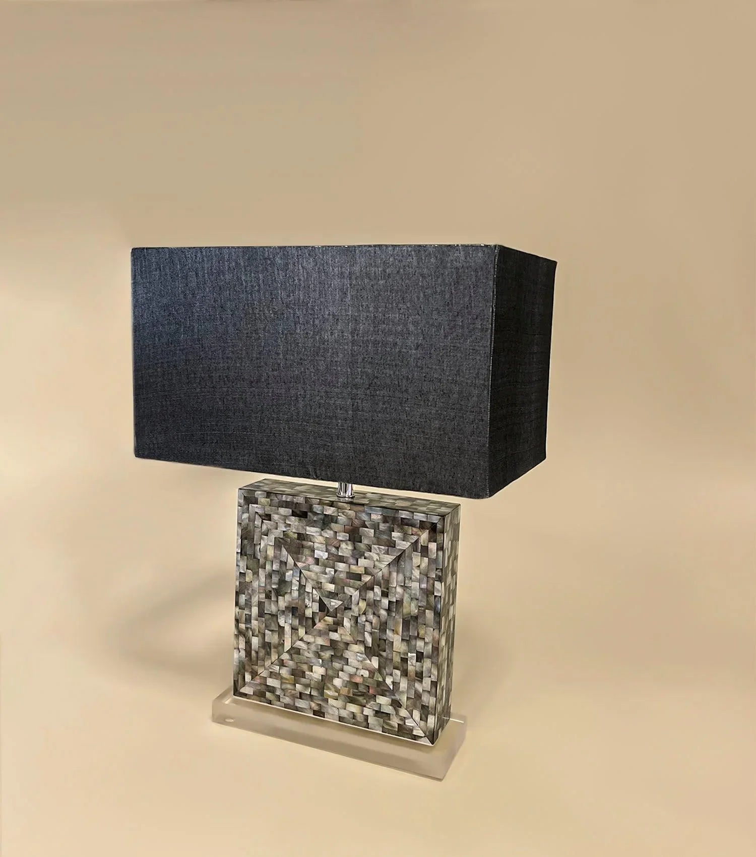 MOP lamp with shade Black - Elvy Lifestyle